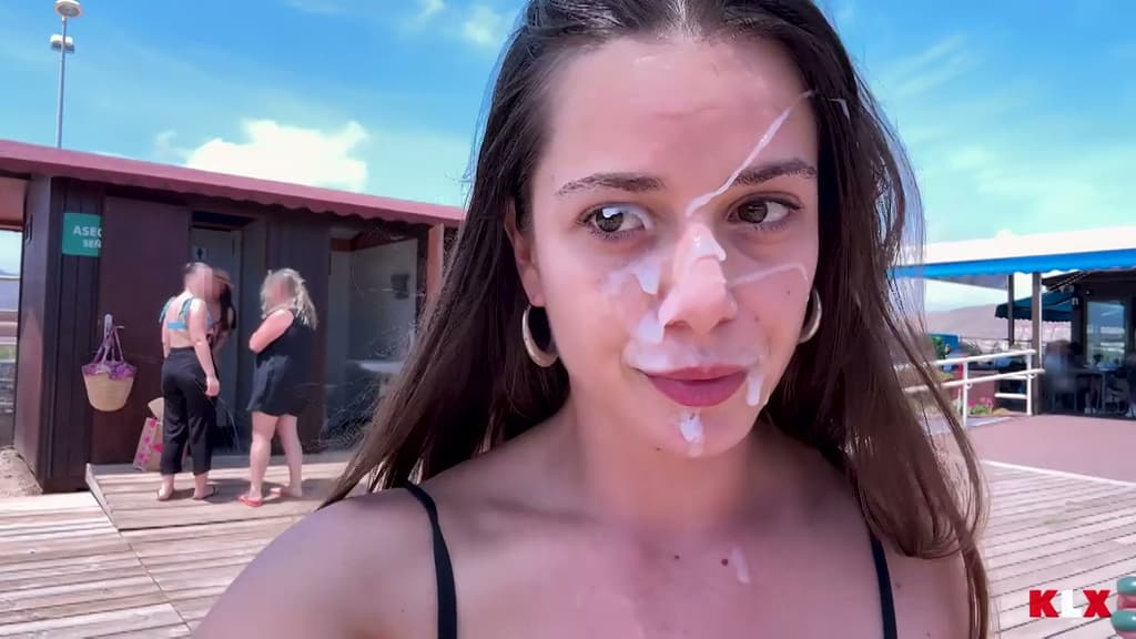 I was caught leaving the bathroom with cum dripping from my face