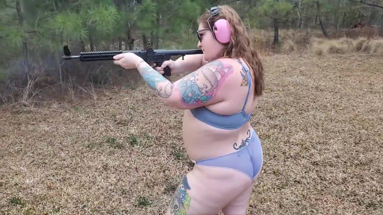 Beautiful Day To Shot Some Guns with BBW GF And Fuck in Public